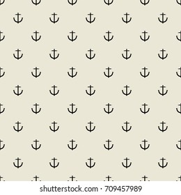 Abstract minimal seamless pattern. Hipster fashion design print with anchor.