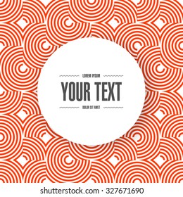 Abstract minimal seamless repeatable geometric curly lines background wallpaper with round text box design Eps 10 stock vector illustration 