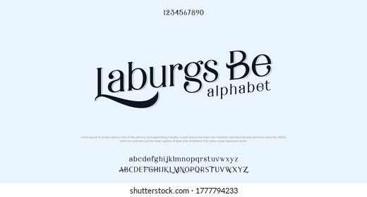 Abstract Minimal Serif Alphabet Fonts. Typography Technology Vector Illustration