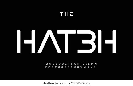 Abstract minimal shape alphabet fonts. Minimalist typography vintage vector illustration