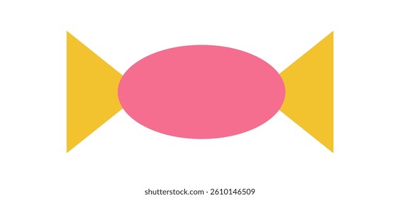 Abstract minimal shape icon. A flat symbol with an oval and triangle form. This brutalist element showcases y2k aesthetics, offering a unique decoration for contemporary projects.