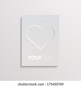 Abstract minimal silver heart shape 