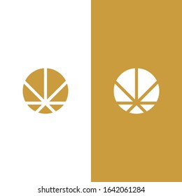 Abstract Minimal Simple Cannabis Leaf Icon Logo Clipart