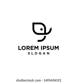 abstract, minimal and simple elephant trunk logo vector design in line or outline art style 