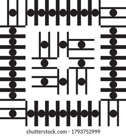 Resumen de patrones mínimos de rayas. Bolas redondas. Se utiliza para textiles, tejidos, cerámica, papel y ropa de envoltura. Color negro. Diseño gráfico clásico moderno. Vector aislado sobre fondo blanco,