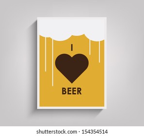 Abstract minimal style beer flyer / poster design template for websites, business design, pubs and bars