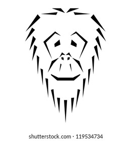 Abstract minimal style monkey vector illustration