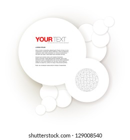 Abstract minimal style round text box vector design