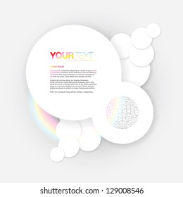 Abstract minimal style round text box vector design