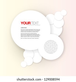 Abstract minimal style round text box vector design