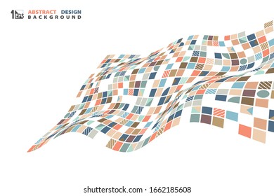 Estilo mínimo abstracto del fondo de la malla de diseño geométrico cuadrado. Decoración para anuncios, afiches, obras de arte, diseño de plantillas, impresión. ilustración vectorial eps10