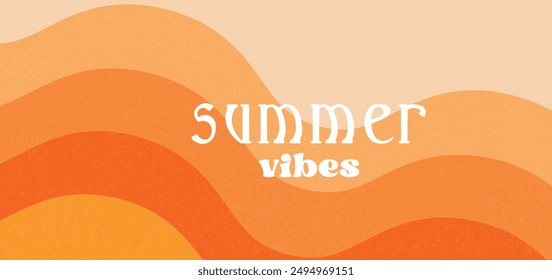 Abstract minimal summer horizontal poster, cover, card modern typography vacation travel illustration