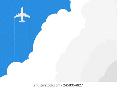 Abstract minimal summer poster, cover, card set with nature landscape, sun, plane in the clouds, yacht in the sea, fields and typography design. 