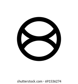 Abstract minimal symbol inscribed in a circle. For icon, logo or tattoo. Stock vector,
