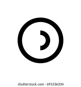 Abstract minimal symbol inscribed in a circle. For icon, logo or tattoo. Stock vector,
