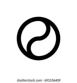 Abstract minimal symbol inscribed in a circle. For icon, logo or tattoo. Stock vector,
