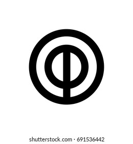 Abstract minimal symbol inscribed in a circle. For icon, logo or tattoo. Stock vector,
