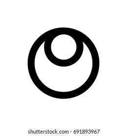 Abstract minimal symbol inscribed in a circle. For icon, log or tattoo. Stock vector.