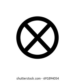 Abstract minimal symbol inscribed in a circle. For icon, log or tattoo. Stock vector.