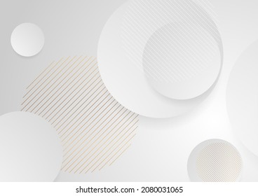 Abstract minimal tech background with grey and golden circles. Vector design