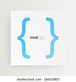 Abstract Minimal Text Box Design With Blue Bracket And Your Text Eps 10 Stock Vector Illustration 