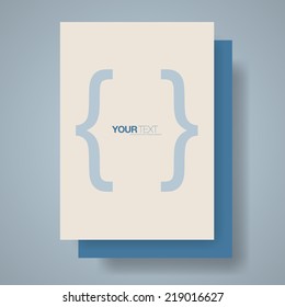 Abstract minimal text box design with blue geometric shapes and your text  Eps 10 stock vector illustration 