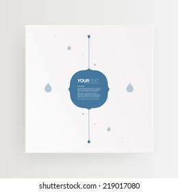 Abstract minimal text box design with blue geometric shapes and your text  Eps 10 stock vector illustration 