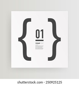 Abstract minimal text box design with black bracket and your text  Eps 10 stock vector illustration  