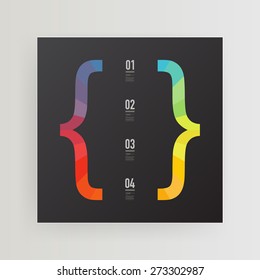 Abstract minimal text box design with colorful bracket and your text Eps 10 stock vector illustration 