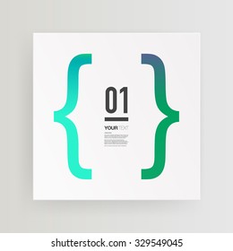 Abstract minimal text box design with color gradient bracket and your text 
Eps 10 stock vector illustration 