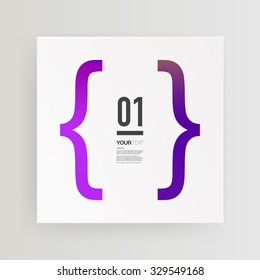 Abstract minimal text box design with color gradient bracket and your text 
Eps 10 stock vector illustration 