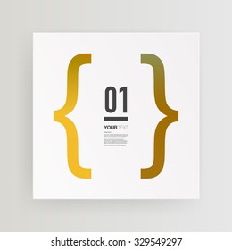 Abstract minimal text box design with color gradient bracket and your text 
Eps 10 stock vector illustration 