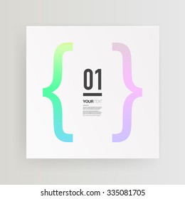 Abstract minimal text box design with colorful bracket and your text 
Eps 10 vector illustration 