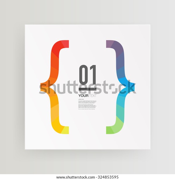 Abstract minimal text box\
design with colorful bracket and your text \
Eps 10 stock vector\
illustration \
