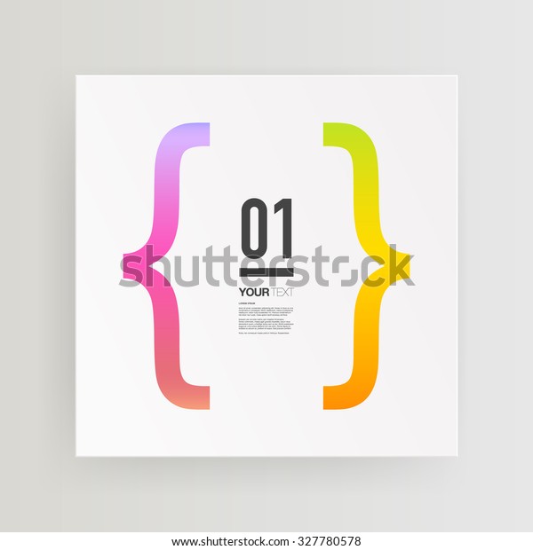 Abstract minimal text box\
design with colorful bracket and your text \
Eps 10 stock vector\
illustration 