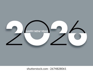 Abstract minimal text design for Happy New Year background