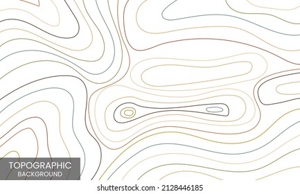 Abstract minimal topographic relief map background. Modern topography line map concept. Cartography vector design, trendy liquid and wavy decoration for poster, cover, banner