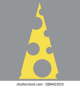 abstract minimal trend christmas tree cheese grey and yellow.