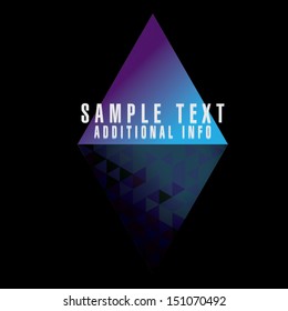 Abstract minimal triangle with reflection on a dark background 