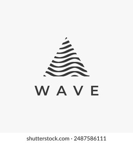 Abstract minimal triangle water wave logo vector icon