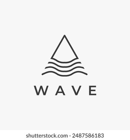 Abstraktes Minimal Triangle Water Wave Logo Vektorgrafik Symbol