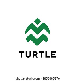 Abstract minimal turtle logo design. Modern geometric icon. Sea turtle illustration.