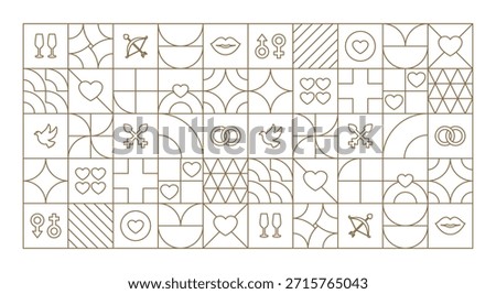 Abstract Minimal Valentine Outline Background