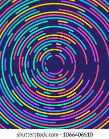 Abstract minimal vector background design. Modern neon colorful circle lines and design template elements for your art, flyers, posters, covers, banners. Vector EPS 10
