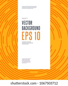 Abstract minimal vector background design with text template. Modern neon yellow orange circle lines and design template elements for your art, flyers, posters, covers, banners. Vector EPS 10