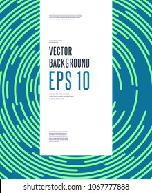 Abstract minimal vector background design with text template. Modern neon lime blue circle lines and design template elements for your art, flyers, posters, covers, banners. Vector EPS 10