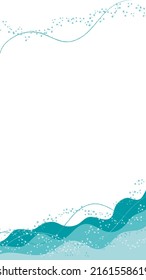 Abstract Minimal Vector Background With Splashing Sea Waves. Perfect for Banners, Social Media and Printed Materials