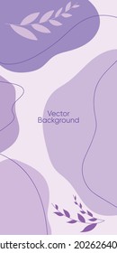 Abstract minimal vector background for stories. Organic line illuatrstion for backdrop. Abstract nude pattern for social media. 