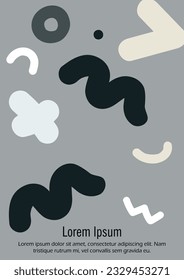 Abstract Minimal Vector Background in Trendy Bahaus Style. Bright Retro Print with Dynamic Lines and Geometric Shapes.  Set of Vivid Modern Poster Design for Landing Page, Cover, Brochure.