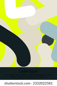 Abstract Minimal Vector Background in Trendy Bahaus Style. Bright Retro Print with Dynamic Lines and Geometric Shapes.  Set of Vivid Hipster Poster Design for Landing Page, Cover, Brochure. 